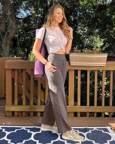 G4Free Yoga Pants Women Wide Leg Pants with Pockets High Waist Stretch Dress Casual Sweatpants Petite/Regular/Tall