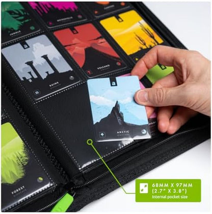 Vault X 9 Pocket Trading Card Zip Binder, 360 Cards, Premium Exo-Tec Album Material, 20 Side-Loading Pages, Folder for Collectible Games, Sports, TCG (Black)