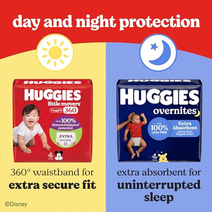 Huggies Overnites Size 3 Overnight Diapers (16-28 lbs), 66 Ct, Packaging May Vary