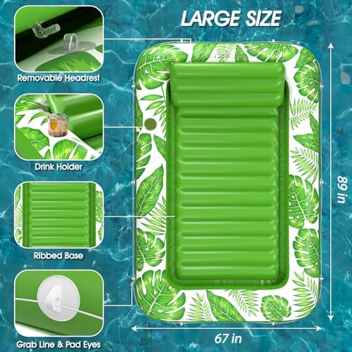 Inflatable Tanning Pool Lounger Float - Jasonwell 4 in 1 Sun Tan Tub Sunbathing Pool Lounge Raft Floatie Toys Water Filled Tanning Bed Mat Pad for Adult Blow Up Kiddie Pool Kids Ball Pit Pool