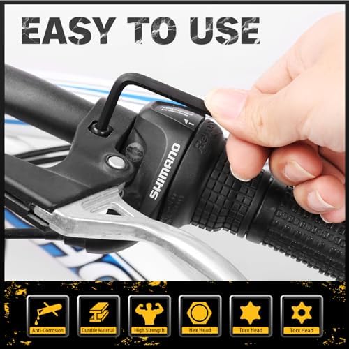 ELEAD Hex Key Allen Wrench Set: 41-Piece Hex and Torx Key Set with Torque Handle, Standard SAE(0.028"-3/8") & Metric(0.7mm-10mm) & Torx(T9-T50) in Storage Case, Heat Treated Chrome Vanadium Steel