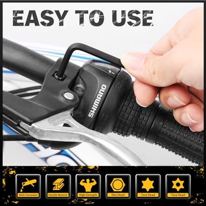 ELEAD Hex Key Allen Wrench Set: 41-Piece Hex and Torx Key Set with Torque Handle, Standard SAE(0.028"-3/8") & Metric(0.7mm-10mm) & Torx(T9-T50) in Storage Case, Heat Treated Chrome Vanadium Steel