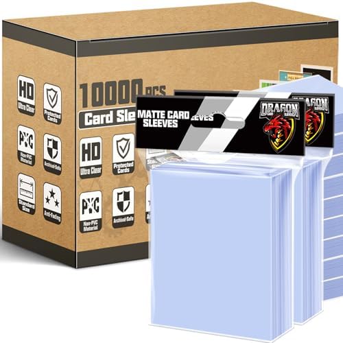 Kitoyz 10000 Counts Card Sleeves Top Loaders for Trading Cards, Penny Soft Sleeves Clear Baseball Card Sleeve Protectors Fit for Sports, Football, Game Cards