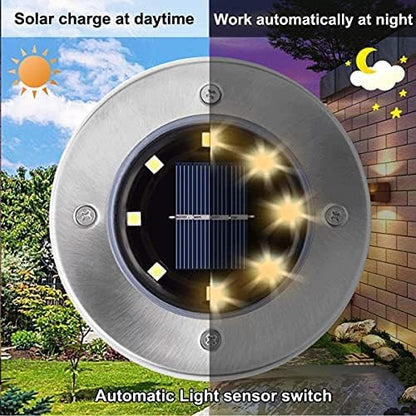 Solar Ground Lights, Waterproof Solar Garden Lights, Upgraded Outdoor Garden Waterproof Bright in-Ground Light, Landscape Lighting for Pathway,Yard,Deck,Lawn,Patio,Walkway (12 Pack Warm Light)