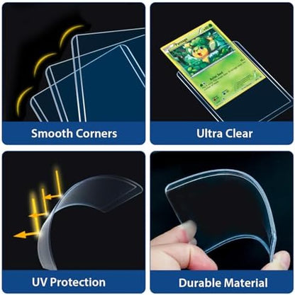 2000 Card Sleeves Top Loaders for Cards, Premium Toploaders for Cards, 3"x4" Baseball Card Protectors Hard Plastic, Hard Card Sleeves, Sports Trading Card Holder (1000 Toploaders + 1000 Penny Sleeve)