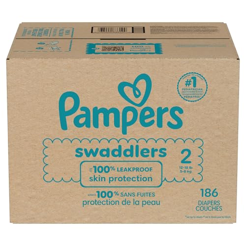Pampers Baby Diapers - Swaddlers - Size 2, 186 Count, Ultra Absorbent Disposable Infant Diaper