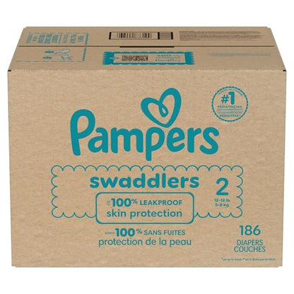 Pampers Baby Diapers - Swaddlers - Size 2, 186 Count, Ultra Absorbent Disposable Infant Diaper