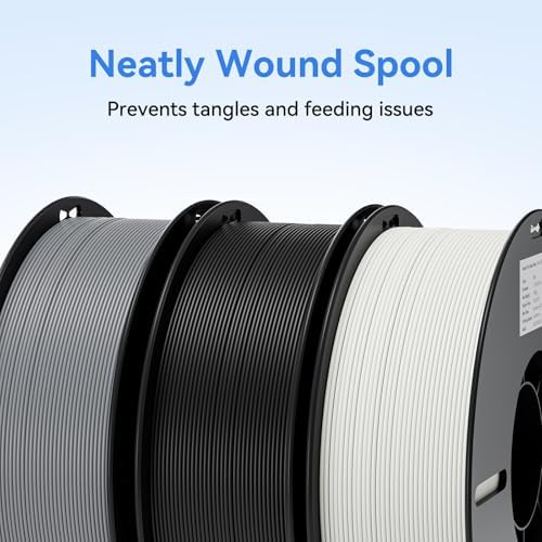 Creality 3D Printer Filament, PLA Filament 1.75mm Bundle for 3D Printing, Ender PLA Filament 3D Printers, No-Tangling, Strong Bonding & Overhang Performance, Accuracy +/- 0.02mm (White & Grey 2-Pack)