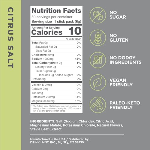 Drink LMNT Zero Sugar Electrolytes - Citrus Salt | Drink Mix | 30-Count