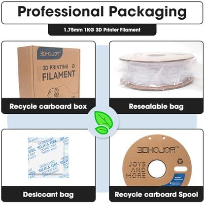 PLA Pro Filament 1.75mm Cold White,PLA Plus Filament, Odor Free, Clog Free 3D Printer Filament,1kg Cardboard Spool (2.2lbs), Dimensional Accuracy +/- 0.03 mm, Fit Most FDM 3D Printer