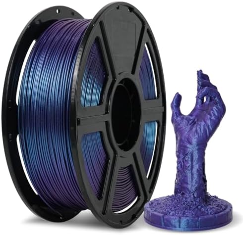 FLASHFORGE PLA Filament 1.75mm +/- 0.02mm Upgraded Nebula Purple, Color Changeable 3D Printer Filament 1kg, Chameleon 3D Printing Filament Changing Colors with Light, Perfectly Conceals Layer Lines