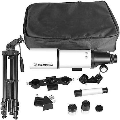 Telescope for Adults High Powered, 80mm Aperture 600mm Telescopes for Adults Astronomy, Travel Telescopio for Beginners with AZ Mount, Backpack, Phone Adapter, Moon Filter