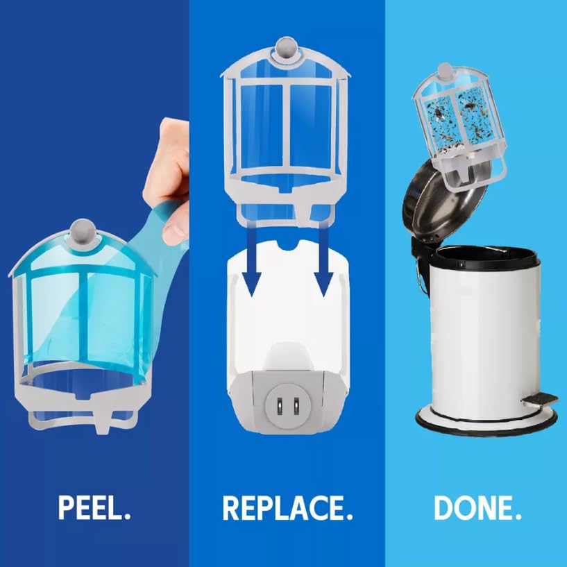 Zevo Indoor Flying Insect Trap Cartridges – 8 Replacement Cartridges for The Zevo Plug-in Flying Insect Trap | Bug Catcher for Gnats, Fruit Flies & House Flies