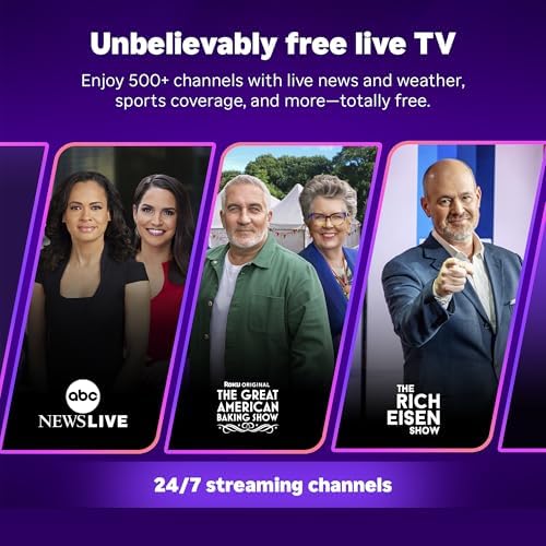 Roku Streaming Stick Plus 2025 - 4K & HDR Roku Streaming Device for TV with Voice Remote - Free & Live TV