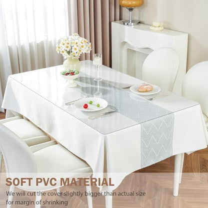 LovePads Clear Desk Mat 16 x 36 Inch, 1.5mm Thick Clear Table Protector, Waterproof Plastic Table Cover Protector, PVC Desk Protector Mat, Vinyl Desk Cover for Desktop, Coffee & Dining Table