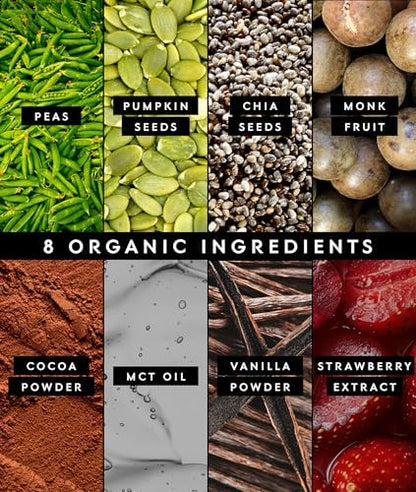 Truvani Vegan Pea Protein Powder | Chocolate Strawberry | 20g Organic Plant Based Protein | 10 Servings | Keto | Gluten & Dairy Free | Low Carb | No Added Sugar