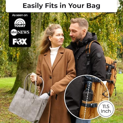 TUMELLA Strongest Windproof Travel Umbrella (Compact, Superior & Beautiful), Small Strong but Light Portable and Automatic Folding Rain Umbrella, Durable Premium Grip, Fits Car & Backpack