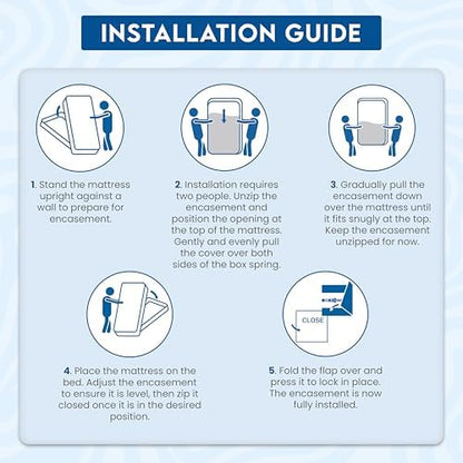 Utopia Bedding Premium Waterproof Bed Bug Mattress Cover, Queen Zippered Mattress Protector, 12 Inches Deep, Dust Mite Proof 6-Sided Mattress Encasement for Bed