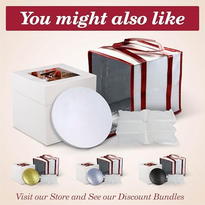 Cakebon Cake Boards - Sturdy 1/2 Thick Drums - 8 Inch Professional Fully Wrapped Edges Black 12-Pack
