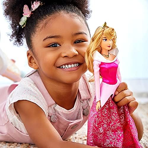 Disney Store Official Disney Princess Classic Doll (Aurora from Sleeping Beauty), 11 Inches, Includes Brush with Molded Details, Fully Posable Toy in Classic Outfit - Disney Princess Toys for Girls