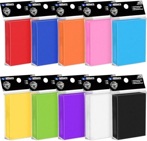 Mlikero 1000 Count Card Sleeves, Baseball Card Sleeves for Standard Cards, 10 Colors Trading Cards Sleeves Fit for MTG, Football Card, Sports Cards, Game Cards