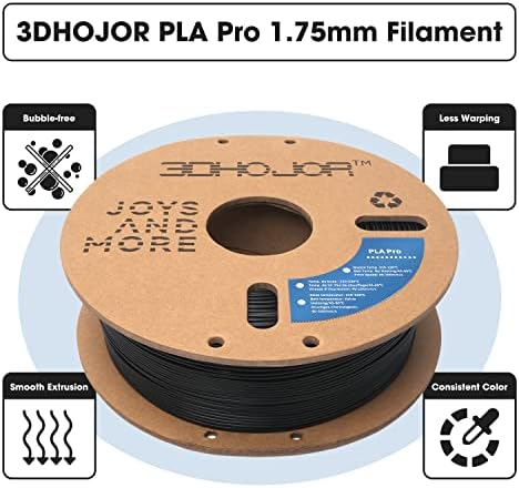 PLA Pro Filament 1.75mm 3D Printing Filament PLA+ 1kg*4 Bundle Cardboard Spool Dimensional Accuracy +/- 0.03 mm-4 Pack Black