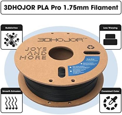 PLA Pro Filament 1.75mm 3D Printing Filament PLA+ 1kg*4 Bundle Cardboard Spool Dimensional Accuracy +/- 0.03 mm-4 Pack Black