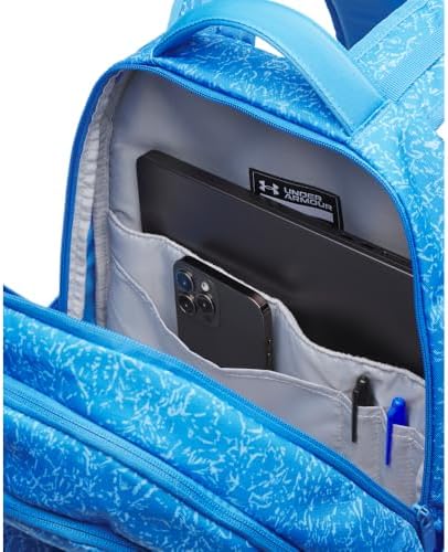 Under Armour Unisex Hustle 6.0 Backpack, (402) Blue Atlantis/Blue Atlantis/Metallic Silver, One Size Fits Most