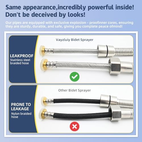 Handheld Toilet Bidet Sprayer for Toilet-Adjustable Water Pressure Control with Bidet Hose for Feminine Wash, Stainless Steel Brushed Nickel Cloth Diaper for Baby Wash (Stainless Steel, 1)