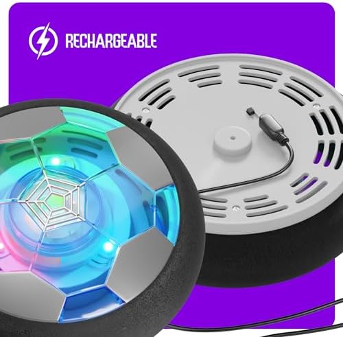 Hover Soccer Ball for Kids - Boy Birthday Gifts - Indoor Toy Games Gift for Boys Age 6, 7, 8, 9, 10, 11, 12 Year Old - Light-Up Toys Game for Kid - 6-8, 8-12 - Gift for 8 Year Olds (Single)