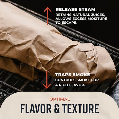 Bryco Goods (Pack of 2) Brown Butcher Paper Roll, 18 Inch x 100 Feet, Unbleached, Uncoated, Unwaxed, Food-Grade Kraft Paper for BBQ, Smoking, Grilling, and Wrapping Meat - Made in The USA