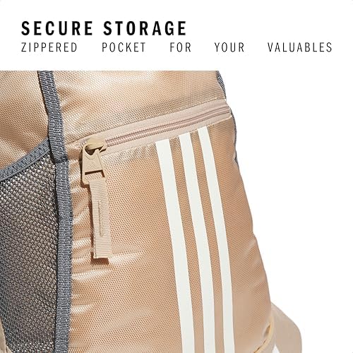 adidas Alliance Sackpack, Drawstring Backpack, Lightweight Small Gym Bag for Women and Men, Magic Beige/Off White, One Size