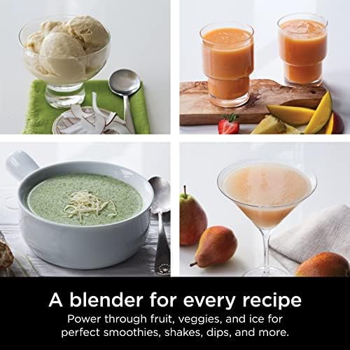 Ninja Professional Blender 1000W, Total Crushing Technology- Smoothies, Ice Crushing & Frozen Fruit, Full-Size Countertop Blender, 72-oz. Pitcher, Black & Grey, BL610