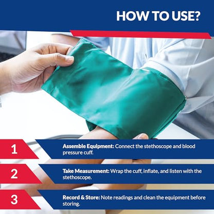 Dixie EMS Blood Pressure and Sprague Stethoscope Kit - Teal