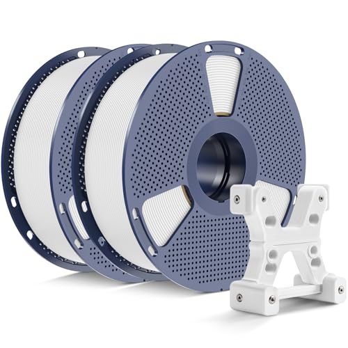 PETG Filament 1.75mm 2025 Upgrade Spool Compatible with Bambulab Refill Filament, 2kg(4.4lbs) SUNLU PETG 3D Printer Filament, 1.75mm Dimensional Accuracy +/- 0.02mm, White+White Bundle