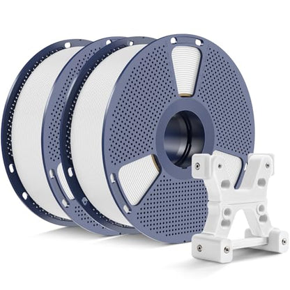 PETG Filament 1.75mm 2025 Upgrade Spool Compatible with Bambulab Refill Filament, 2kg(4.4lbs) SUNLU PETG 3D Printer Filament, 1.75mm Dimensional Accuracy +/- 0.02mm, White+White Bundle