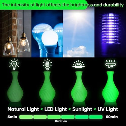 SUNLU PETG Glow in The Dark Filament, Luminous PETG 3D Printer Filament 1.75mm, High Brightness and Long Time Filament, Dimensional Accuracy +/- 0.02mm, 1kg Spool. (White, Glow Green)