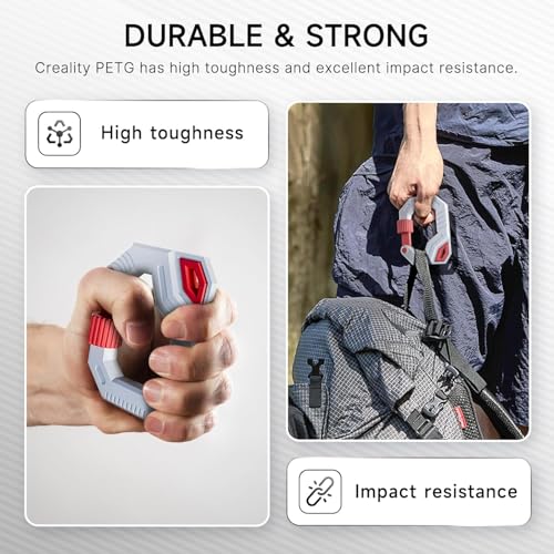 Official Creality PETG 3D Printer Filament 1.75mm 1KG (2.2lbs), High Precision Strong Toughness, Odorless Better Flow Moistureproof 3D Printing Ender Filament, Clear Burgundy