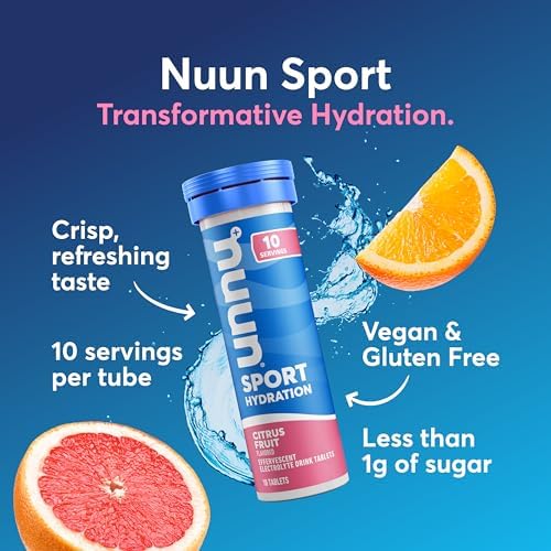 Nuun Sport Electrolyte Tablets for Proactive Hydration, Mixed Flavors, 4 Pack (40 Servings)