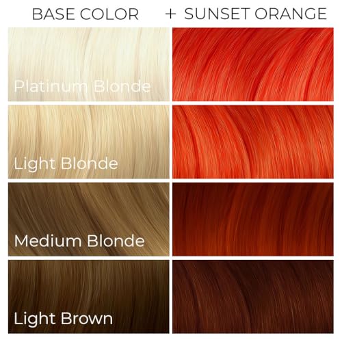 ARCTIC FOX Vegan and Cruelty-Free Semi-Permanent Hair Color Dye (8 Fl Oz, SUNSET ORANGE)
