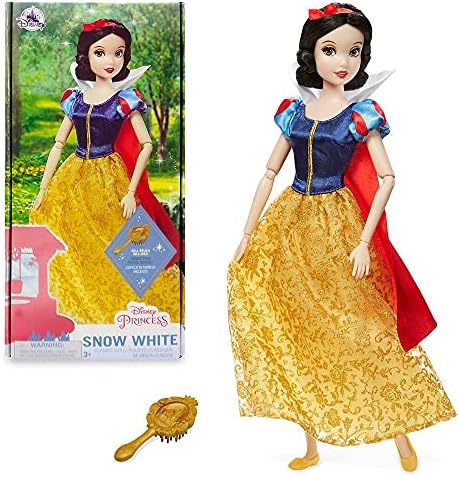 Disney Store Girl's Princess Classic Doll (Snow White), 11 Inches, Includes Brush with Molded Details, Fully Posable Toy in Classic Outfit - Disney Princess Toys