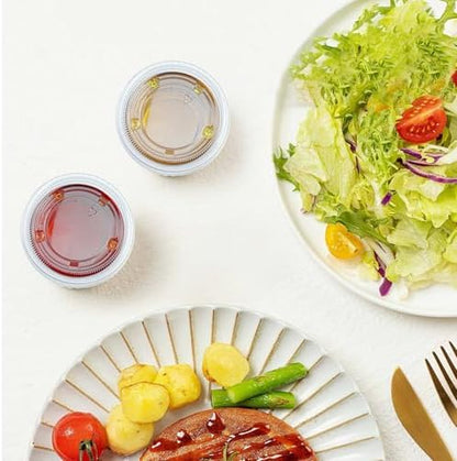 360 Set 3.25 oz Jello Shot Cups with Lids, Sturdy & Food Safe Disposable Plastic Portion Condiment Dipping Sauce Cups, Small Containers for Salad Dressing