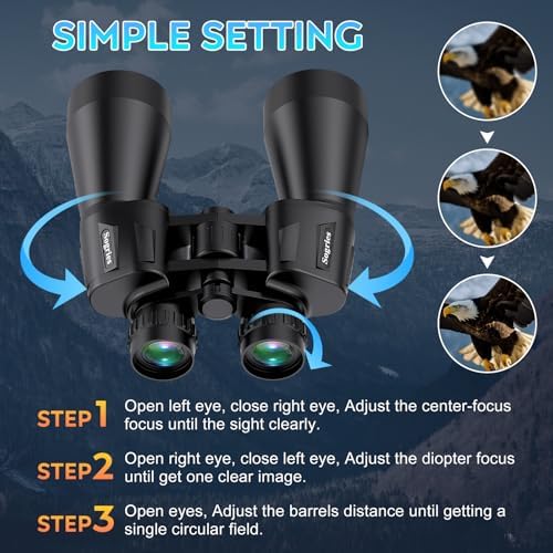 20x60 Binoculars for Adults High Powered, Waterproof & Fog Proof Compact Binoculars for Bird Watching with Low Light Vision, Hunting,Travel,Includes Carrying Bag