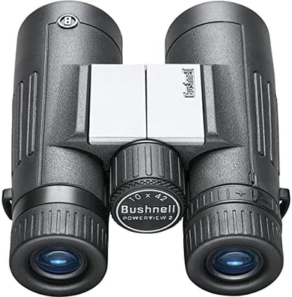 Bushnell PowerView 2 Binoculars, High-Definition Binoculars with Multi-Coated Lenses, Durable Aluminum Alloy Chassis, Wide Field of View, Ideal for Wildlife Observation, Hiking and Sporting Events