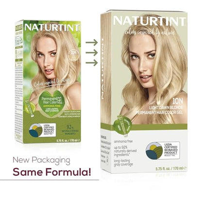 Naturtint 10N Light Dawn Blonde Permanent Hair Color (Pack of 6), Ammonia Free, Vegan, Cruelty Free, up to 100% Gray Coverage, Long Lasting Results (Packaging may vary)