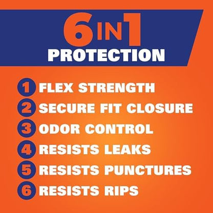 Hefty Ultra Strong 13 Gallon Trash Bags, Tall Kitchen Trash Bags 13 Gallon Size, Drawstring Closure, Continuous Odor Control, White, Lavender and Sweet Vanilla Scent, 110 Bags