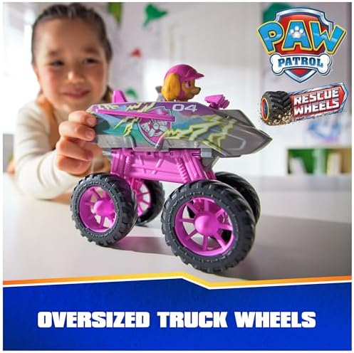 Paw Patrol: Rescue Wheels Skye’s Jet, Toy Truck with Transformation into Jet-Mode and Collectible Action Figure, Kids Toys for Boys & Girls Ages 3+