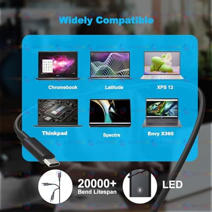 65W 45 Watt USB Type C Laptop Charger Compatible with Dell XPS 13, Latitude 5440 5540 5450 5420 7420 5520 E5440 E5430 5320 7440 5430 5530 7430 7450 Power Cord, Chromebook 3100 2in1 Computer AC Adapter