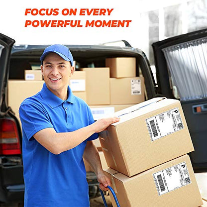 MUNBYN 4x6 Inch Direct Thermal Shipping Labels, 6000 Pcs/12 Rolls(500 Pcs per Roll), Shipping Label Paper for Thermal Printers