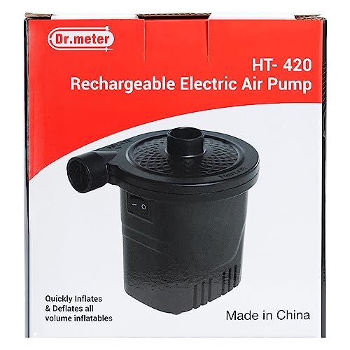 Dr.meter Air Pump for Inflatables, Rechargeable 4000mAh Battery Air Mattress Pump - Portable Quick-Fill Inflator Deflator for Outdoor Camping Inflatable Pool Float Boat Raft Yoga Ball Swim Ring Airbed